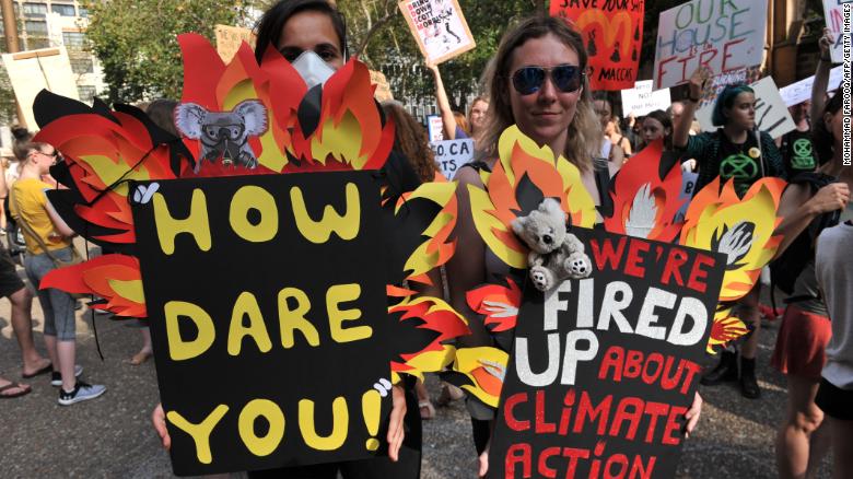 Australia environment fire protest 