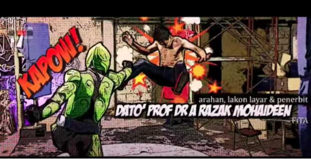 Badang fighting a villain