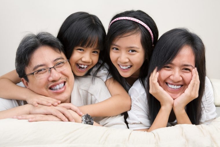 chinese family having fun together