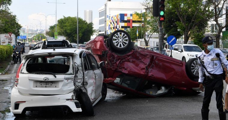 car crash caused by reckless driving