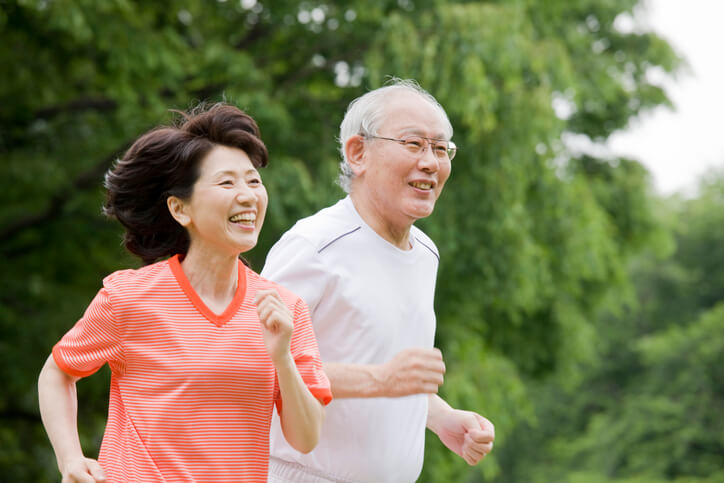 retired people exercising