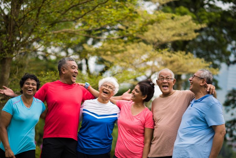 retired seniors relaxing