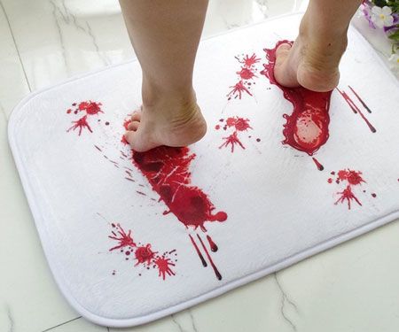 bloody bathroom mat