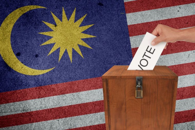 malaysia flag and voting poll