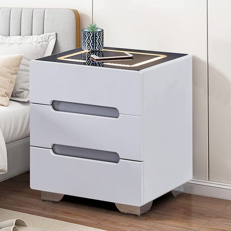 bed side table and charger