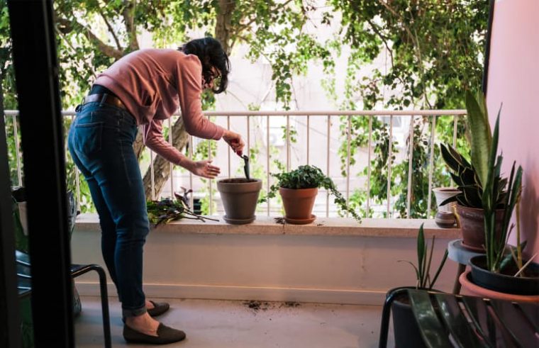 woman gardening