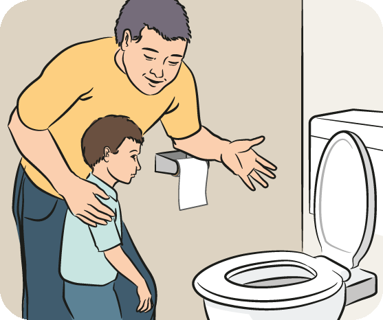 learning to use the bathroom